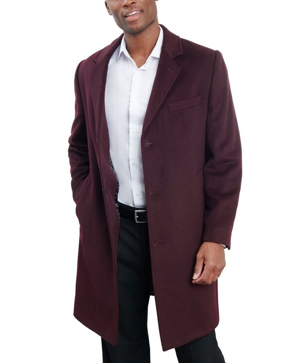 ロンドンフォグ メンズ アウター ジャケット・ブルゾン ウール コート London Fog Men Signature Wool-Blend Overcoat Burgundy バーガンディ｜ReVida 店