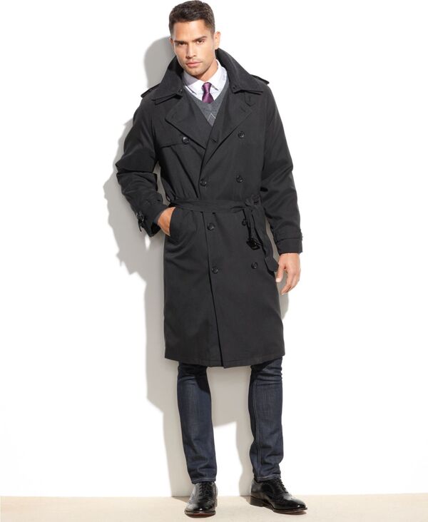 ロンドンフォグ メンズ アウター ジャケット・ブルゾン コート London Fog Iconic Belted Trench Raincoat Black ブラック
