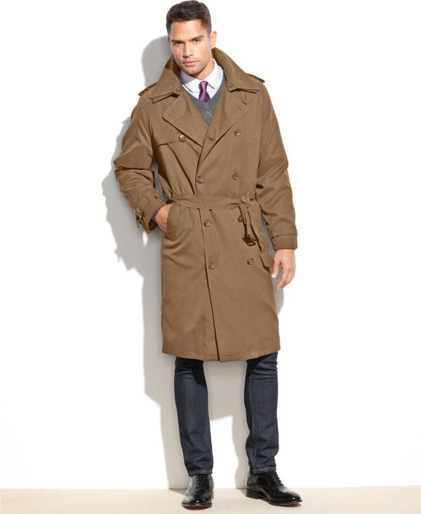 ロンドンフォグ メンズ アウター ジャケット・ブルゾン コート London Fog Iconic Belted Trench Raincoat British Khaki カーキ