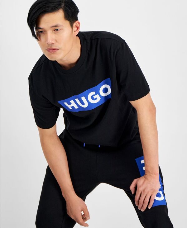 ヒューゴボス メンズ トップス Tシャツ クルーネック シャツ ロゴ グラフィック Hugo Boss Men's Short Sleeve Crewneck Logo Graphic T-Shirt Black ブラック｜ReVida 店