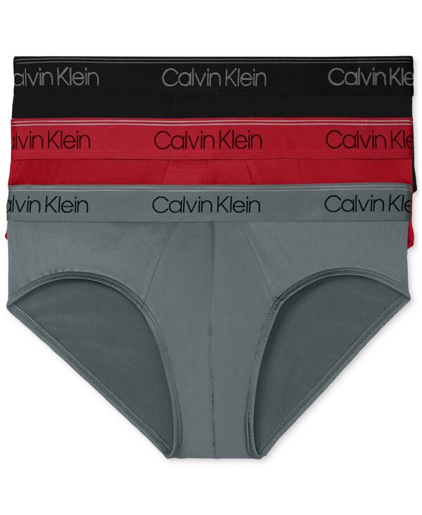 カルバンクライン メンズ アンダーウェア ブリーフパンツ ローライズ Calvin Klein Men's 3-Pack Microfiber Stretch Low-Rise Briefs Underwear Grey グレー