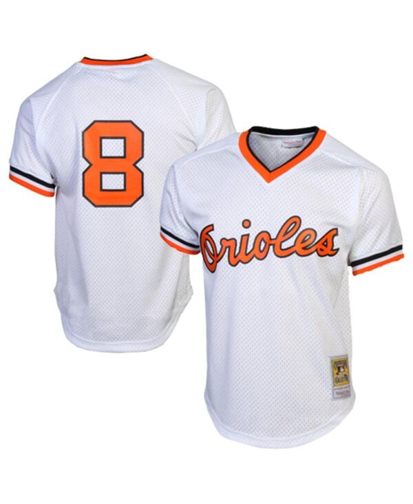 ミッチェル&ネス メンズ トップス シャツ ジャージー Mitchell & Ness Men's Cal Ripken Jr. White Baltimore Orioles 1985 Authentic Cooperstown Collection Batting Practice Jersey White ホワイト