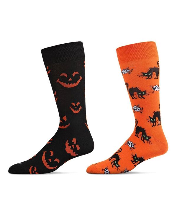 メモイ メンズ アンダーウェア 靴下 MeMoi Men's Halloween Pair Novelty Socks Pack of 2 Black Multi ブラック