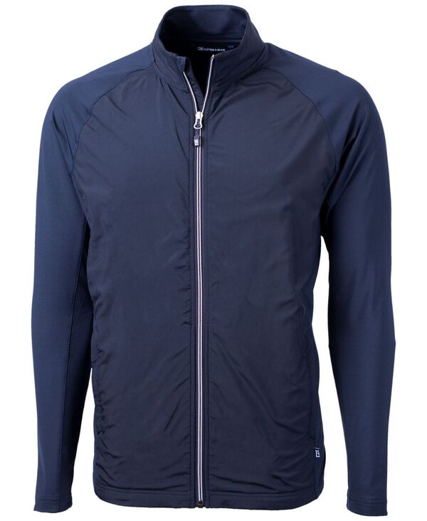カッターアンドバック メンズ アウター ジャケット・ブルゾン トール ニット ジャケット Cutter & Buck Adapt Eco Knit Hybrid Recycled Men's Big & Tall Full Zip Jacket Navy Blue ネイビー