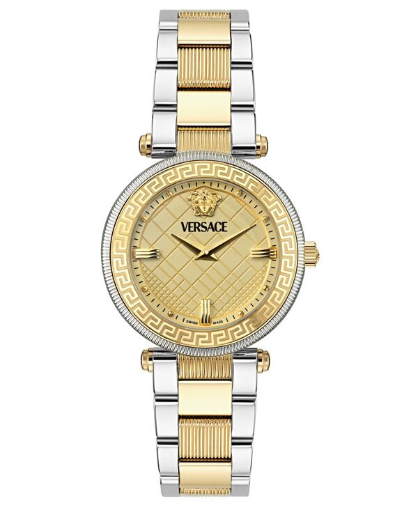 ヴェルサーチ レディース アクセサリー 腕時計 Tシャツ Versace Women's Swiss Two-Tone Stainless Steel Bracelet Watch 35mm Two Tone