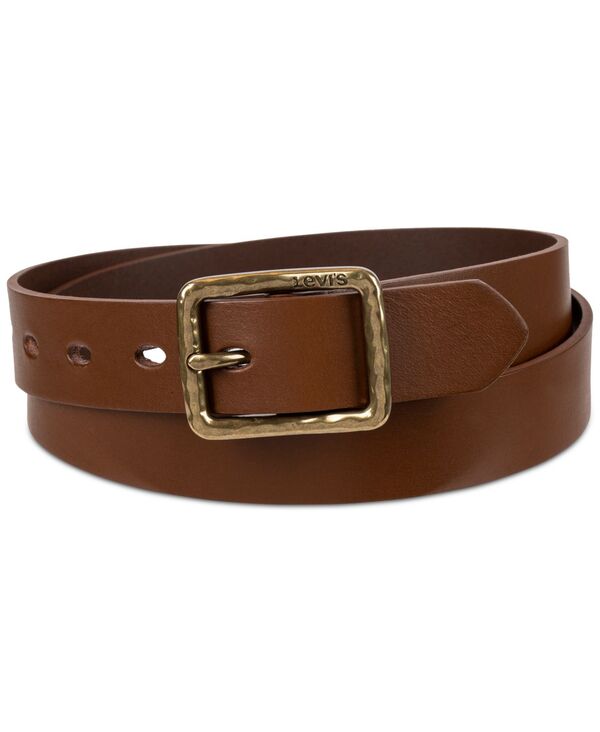 リーバイス レディース アクセサリー ベルト レザー Levi's Women's Hammered Center Bar Buckle Casual Leather Belt Tan タン