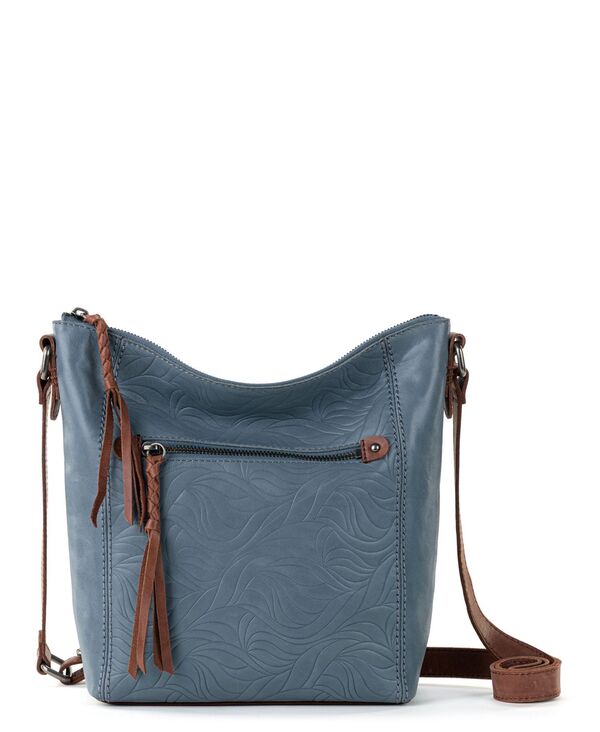 ザサック レディース 御徒面子 ショルダーバッグ なめし革 The Sak Women\u0027s Ashland Leather Crossbody Bag Maritime Wave Emboss