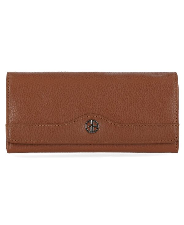ジャーニ ベルニーニ レディース アクセサリー 財布 レザー Giani Bernini Pebble Leather Receipt Wallet Cognac/Silver シルバー