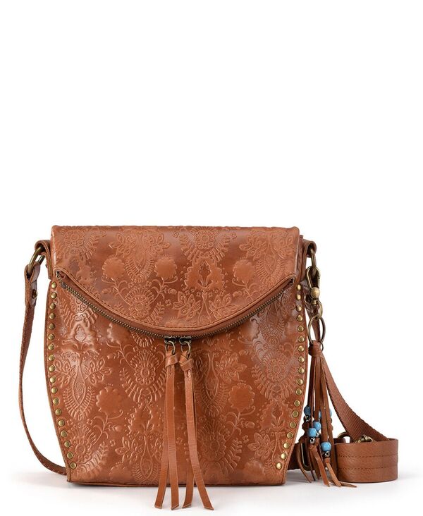 ザサック レディース バッグ ショルダーバッグ レザー The Sak Women's Silverlake Leather Crossbody Bag Tobacco Floral Emboss