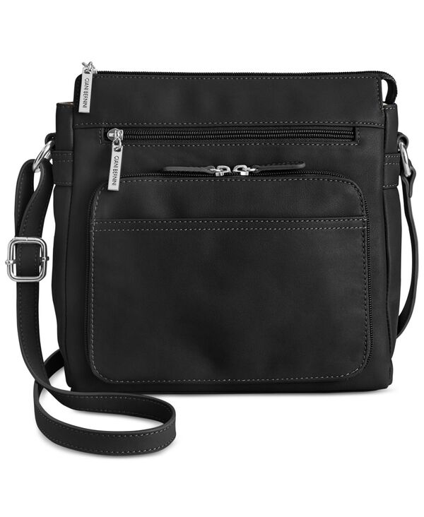 ジャーニ ベルニーニ レディース バッグ ショルダーバッグ レザー Giani Bernini Nappa Leather Front Zip Crossbody Black/Silver ブラック