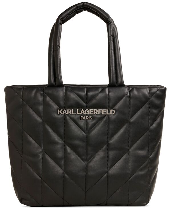 カール ラガーフェルド レディース バッグ トートバッグ キルティング KARL LAGERFELD PARIS Voyage Quilted Extra Large Tote Black/gunmetal ブラック