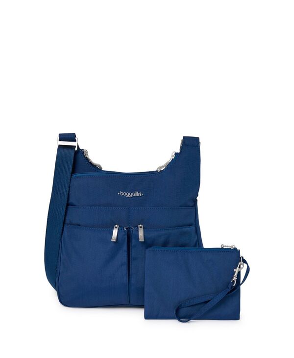 バッガリーニ レディース バッグ ショルダーバッグ Baggallini Cross Over Crossbody with RFID Indigo インディゴ｜ReVida 店
