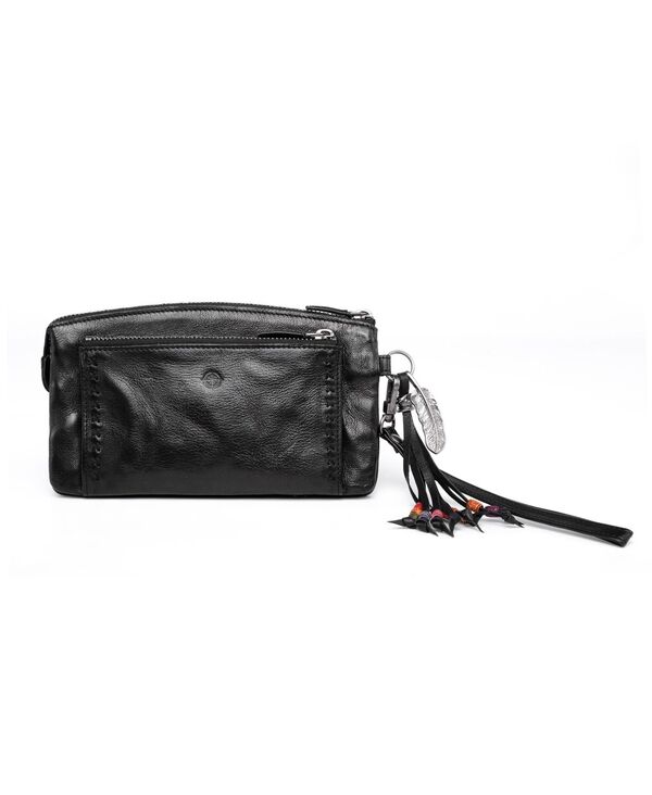 年寄りの流行り レディース 御徒面子 クラッチペダル御徒面子 なめし革 OLD TREND Women\u0027s Genuine Leather Bluebell Clutch Black 黒いこと