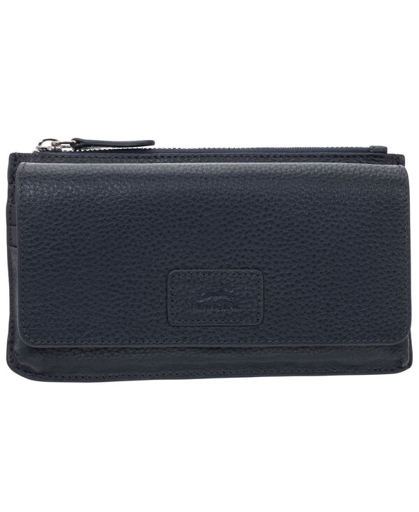 マンシーニ レディース バッグ ショルダーバッグ Mancini Women's Pebbled Collection RFID Secure Crossbody Wallet Navy ネイビー
