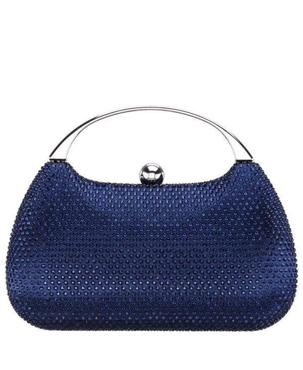 ニナ レディース バッグ ハンドバッグ Nina Crystal Minaudiere with Metal Handle Navy ネイビー
