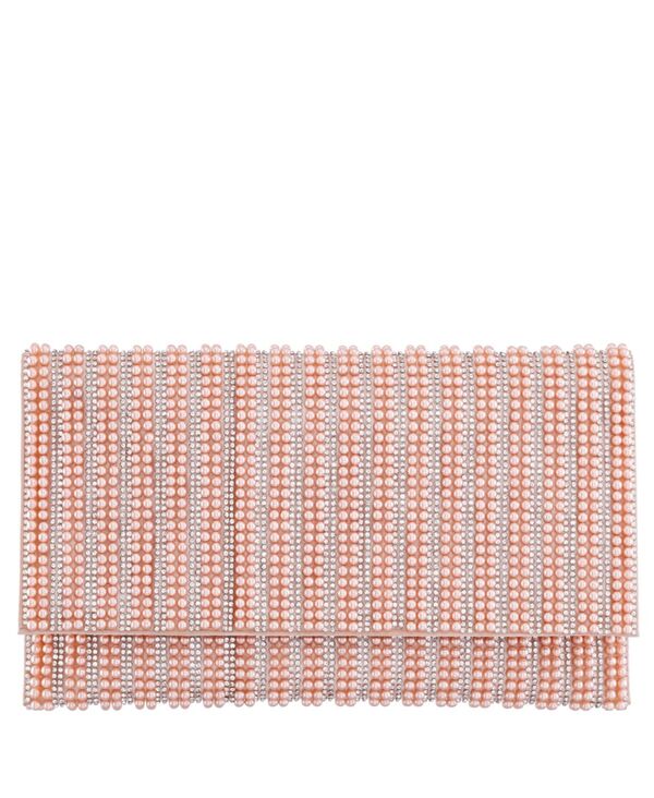 ニナ レディース バッグ クラッチバッグ Nina Women's Allover Imitation Pearl and Crystal Envelope Clutch Pearl Rose パール｜ReVida 店