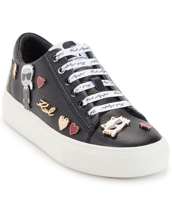 【送料無料】 カール ラガーフェルド レディース スニーカー シューズ Women's Cate Embellished Sneakers Black画像