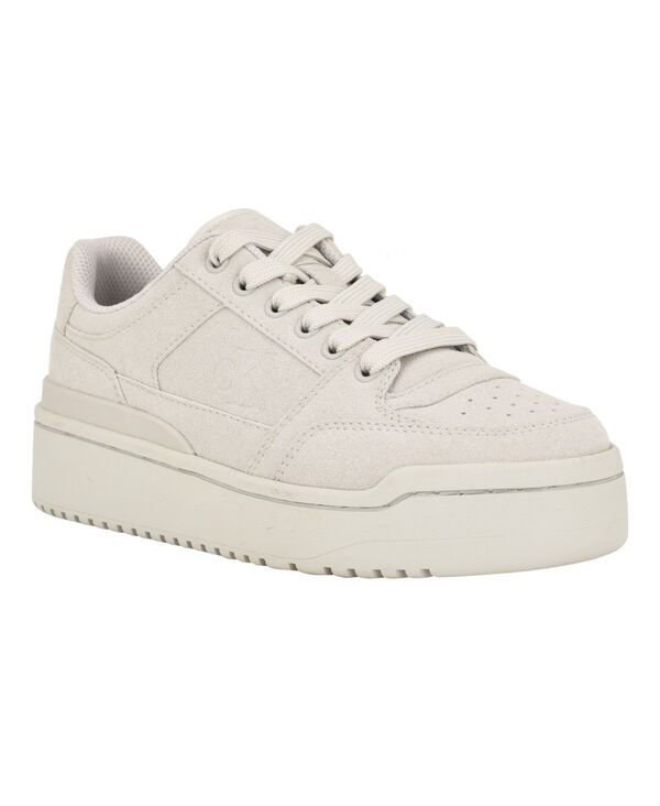 カルバンクライン レディース シューズ スニーカー プラットフォーム レース Calvin Klein Women's Alondra Casual Platform Lace-Up Sneakers Light Gray グレー