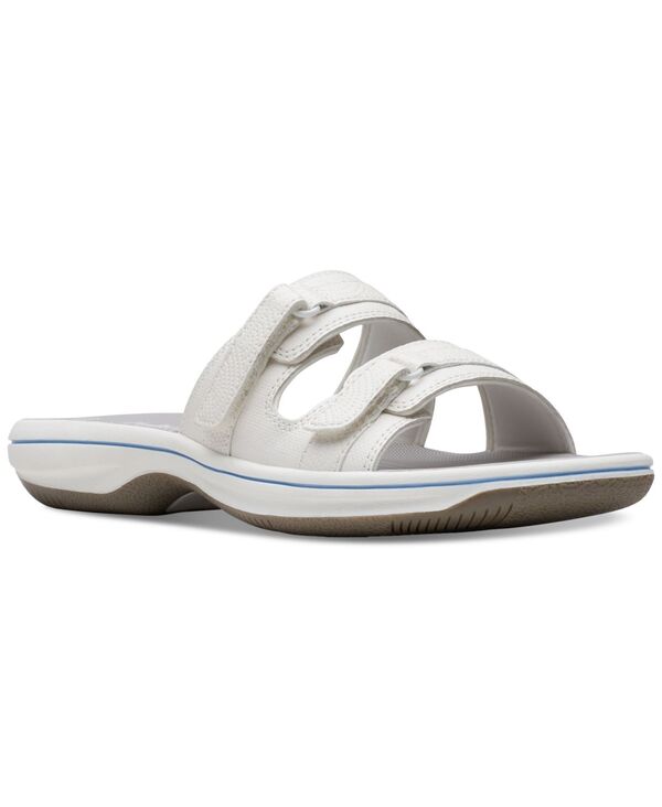 クラークス レディース シューズ サンダル Clarks Women's Cloudsteppers Breeze Piper Comfort Slide Sandals White ホワイト