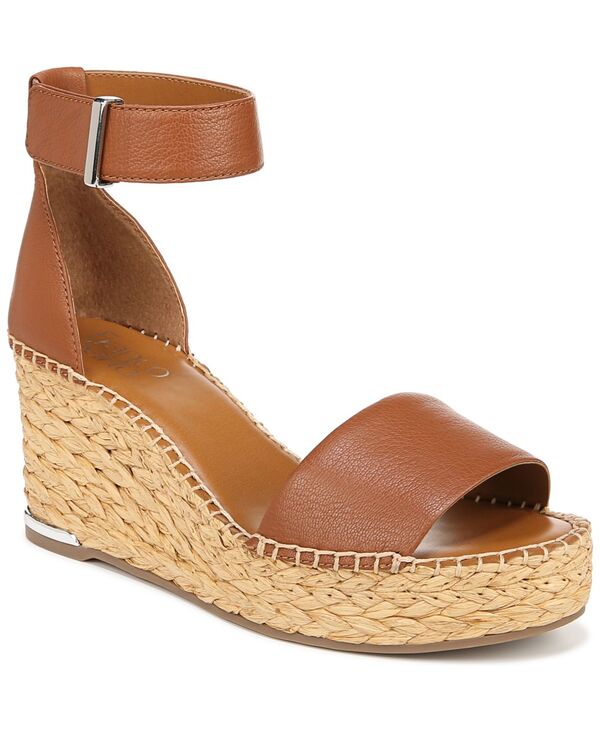 フランコサルト レディース シューズ サンダル Franco Sarto Women Clemens Espadrille Wedge Sandals Cognac Brown Leather ブラウン