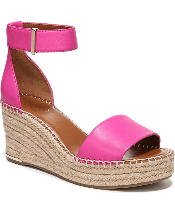 フランコサルト レディース シューズ サンダル Franco Sarto Women Clemens Espadrille Wedge Sandals Pink Leather ピンク