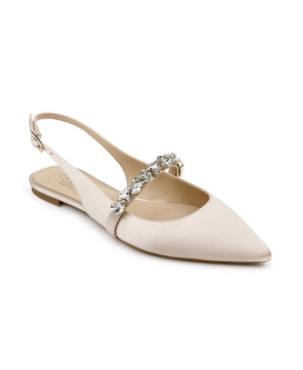 【送料無料】 ジュウェルダグレイミシュカ レディース パンプス シューズ Women's Bambi Slingback Evening Flats Champagne Satin画像