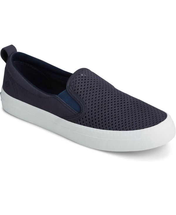 スペリー レディース シューズ スニーカー Sperry Women Crest Twin Gore Perforated Slip On Sneakers Navy ネイビー