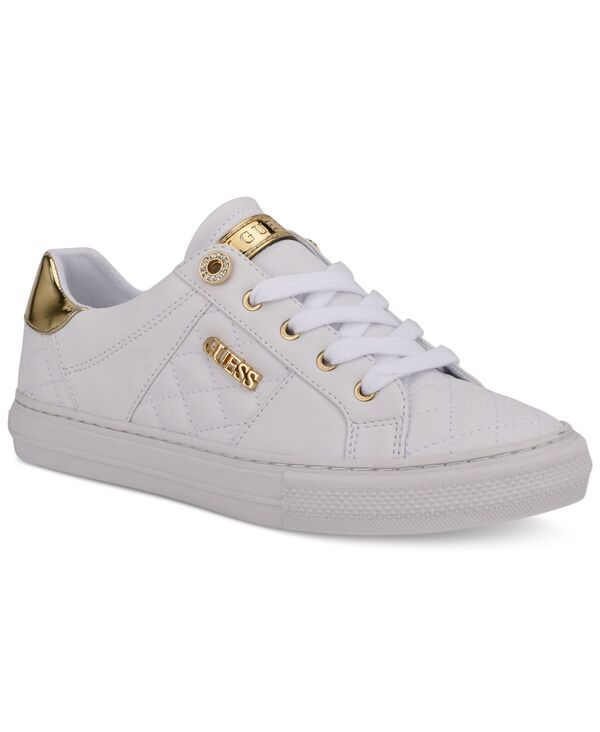 ゲス レディース シューズ スニーカー スピード競技 GUESS Women\u0027s Loven Lace-Up Sneakers White/White Quilted 白いこと