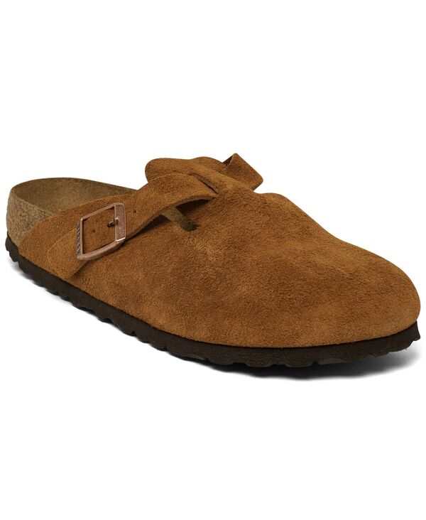 ビルケンシュトック レディース シューズ サンダル スエード レザー Birkenstock Women's Boston Soft Footbed Suede Leather Clogs from Finish Line Cork Brown ブラウン|ReVida 店