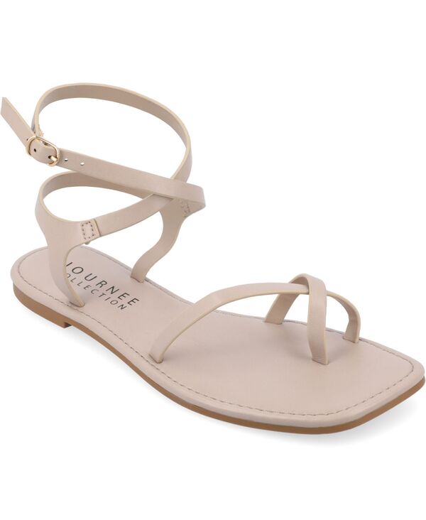 ジュルネ コレクション レディース シューズ サンダル Journee Collection Women's Charra Strappy Sandals Taupe Faux Leather- Polyurethane トープ