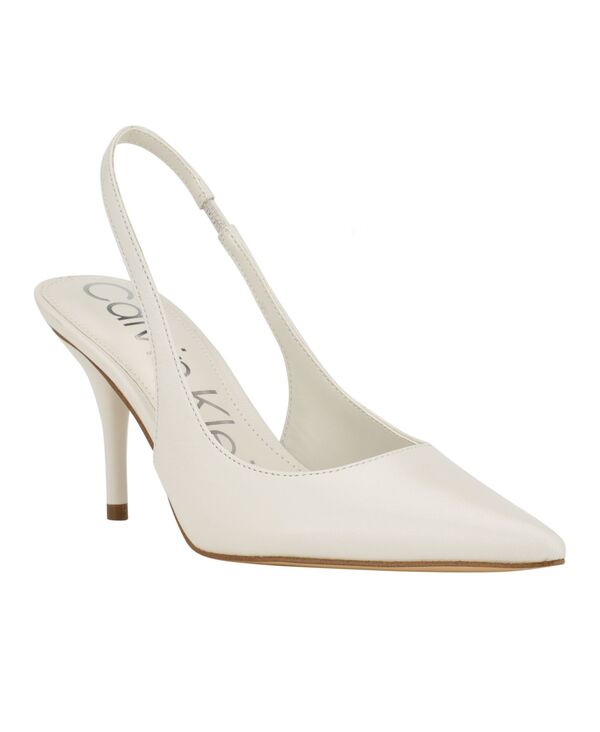 カルバンクライン レディース シューズ パンプス Calvin Klein Women's Cinola Pointy Toe Slingback Pumps Ivory Leather アイボリー