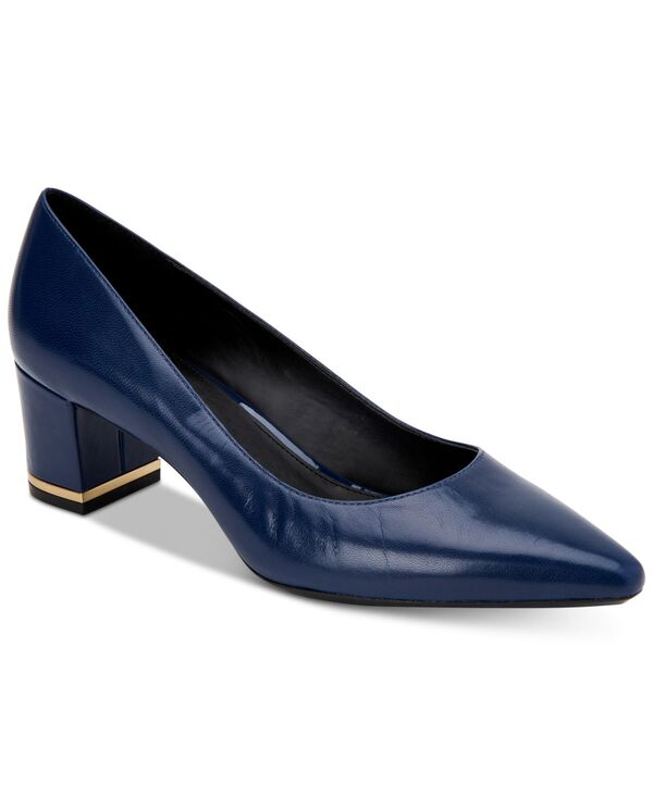 カルバンクライン レディース シューズ パンプス Calvin Klein Women's Nita Pointy Toe Pumps Navy ネイビー｜ReVida 店