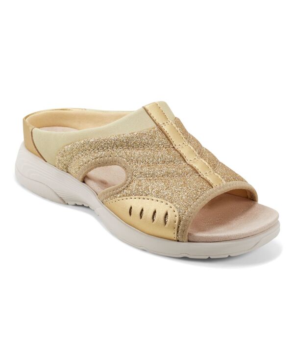 イージースピリット レディース シューズ サンダル Easy Spirit Women's Traciee Square Toe Casual Slide Sandals Gold Glitter ゴールド
