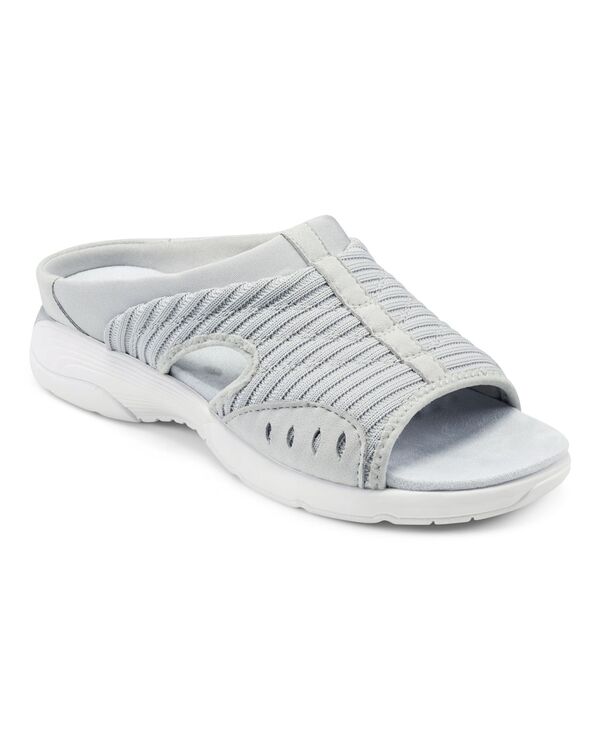イージースピリット レディース シューズ サンダル Easy Spirit Women's Traciee Square Toe Casual Slide Sandals Silver Khaki カーキ