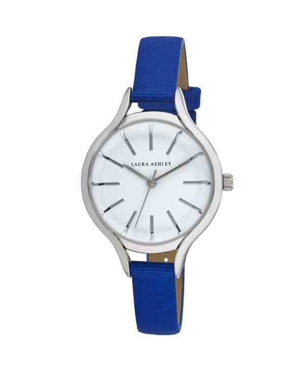 ローラアシュレイ レディース アクセサリー 腕時計 Laura Ashley Women's Blue Grosgrain Strap Watch 32mm Blue ブルー