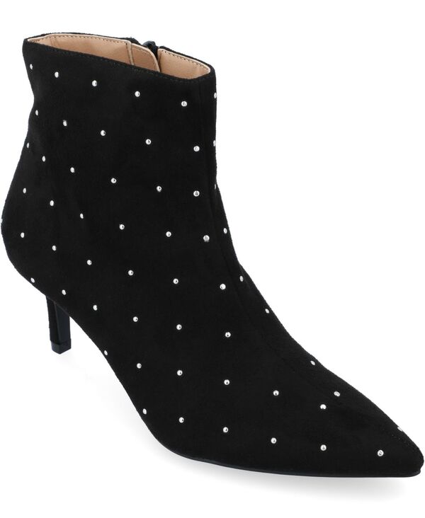 ジュルネ コレクション レディース シューズ ブーツ・レインブーツ Journee Collection Women's Rossia Studded Pointed Toe Booties Black ブラック