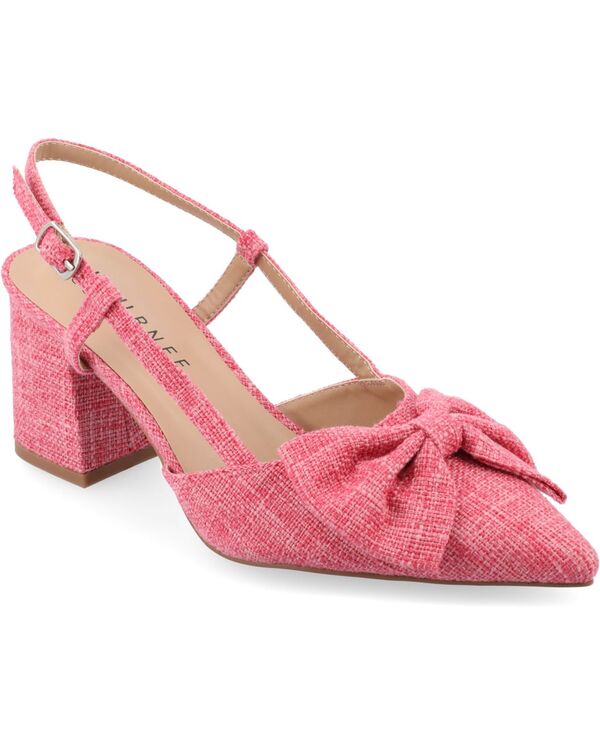 ジュルネ 寄せ合わせ レディース シューズ パンプス 踵 Journee Collection Women\u0027s Tailynn Wide Width Sling Back Block Heel Pumps Pink サクラ色