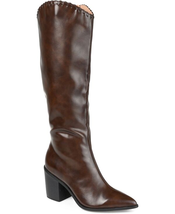 ジュルネ コレクション レディース シューズ ブーツ・レインブーツ Journee Collection Women's Daria Cowboy Knee High Boots Brown ブラウン