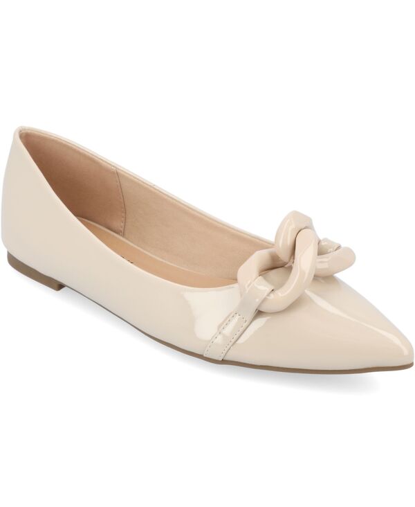 ジュルネ コレクション レディース シューズ パンプス Journee Collection Women's Clareene Chain Pointed Toe Flats Beige ベージュ 12,236円