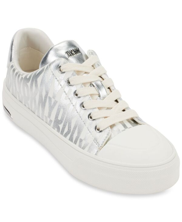 ダナ キャラン ニューヨーク州 レディース シューズ スニーカー スピード競技 DKNY Women\u0027s York Lace-Up Low-Top Sneakers Silver/ Eggnog しろがね色