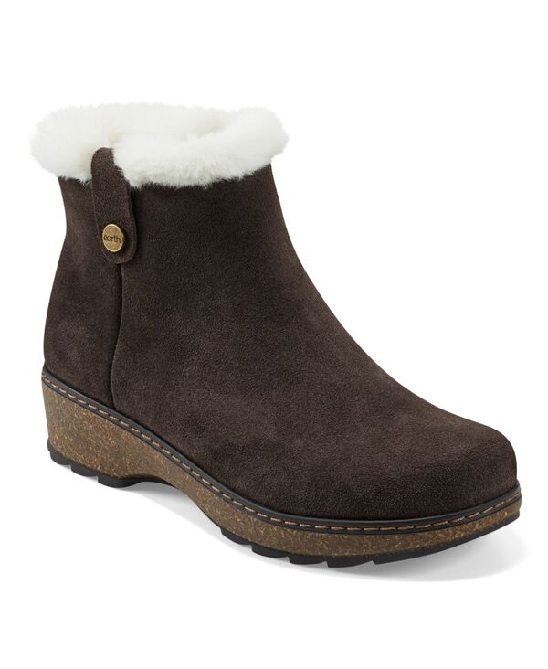 アース レディース シューズ ブーツ・レインブーツ スエード ブーツ Earth Women Kim Cozy Suede Cold Weather Booties Dark Brown Suede ブラウン