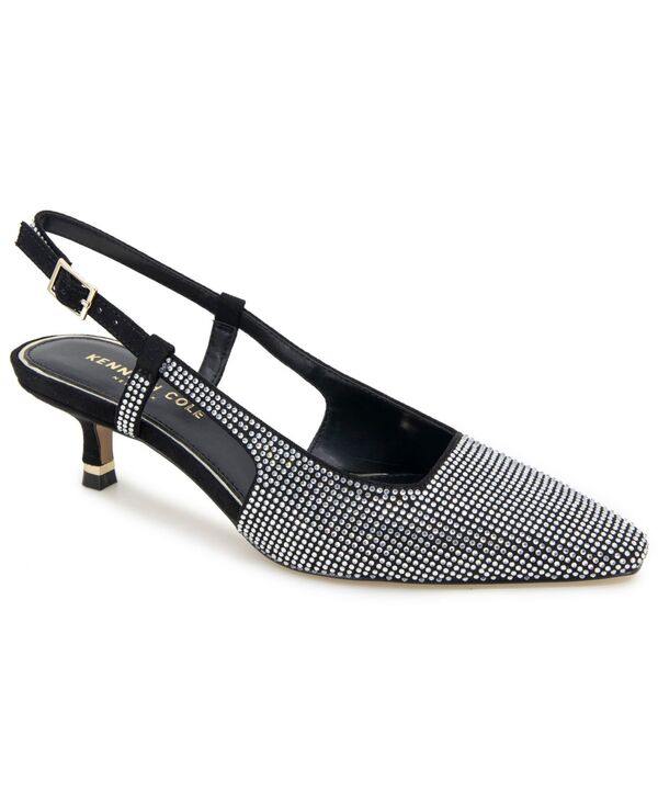 ケネスコール レディース シューズ パンプス ヒール Kenneth Cole New York Women's Martha Crystals Kitten Heel Sling Back Pumps Black ブラック
