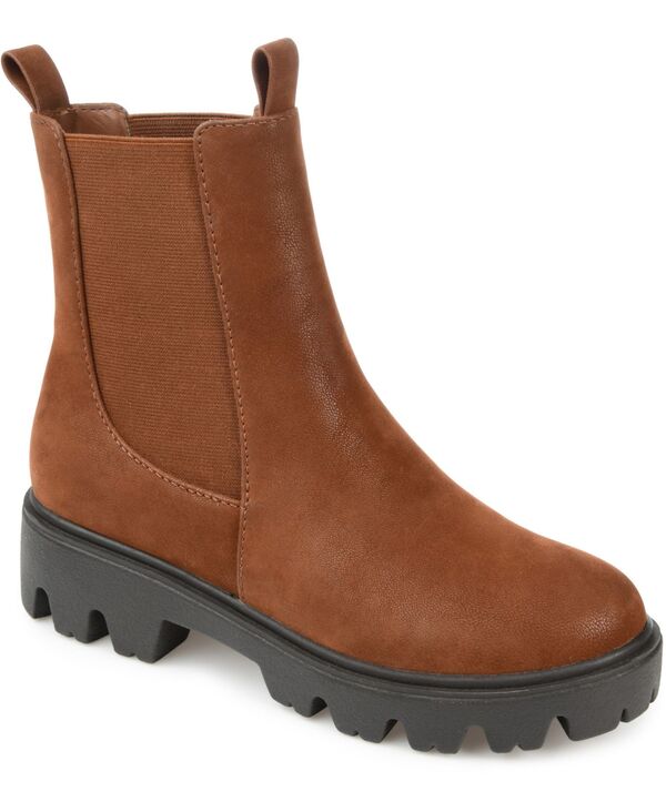 ジュルネ コレクション レディース シューズ ブーツ・レインブーツ チェルシー ブーツ Journee Collection Women's Ivette Chelsea Lug Sole Bootie Brown ブラウン｜ReVida 店