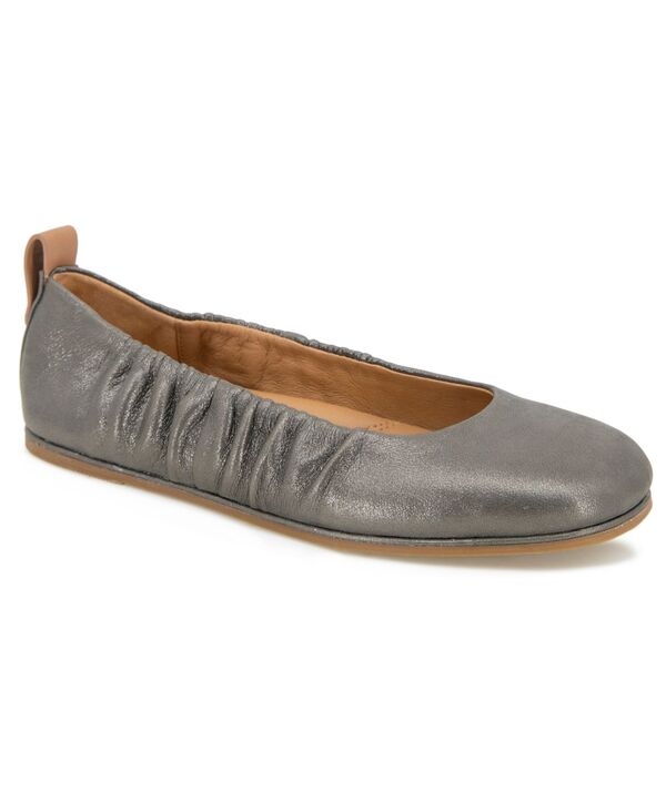 ジェントルソウルズ レディース シューズ サンダル ヒール Gentle Souls Women's Mavis Ballet Flat Heel Sandal Pewter Leather ピューター|ReVida 店