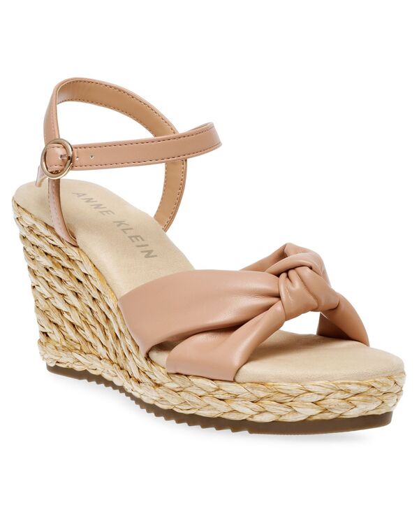 アンクライン レディース シューズ サンダル アンクル Anne Klein Women's Wheatley Ankle Strap Espadrille Wedge Sandals Nude Smooth