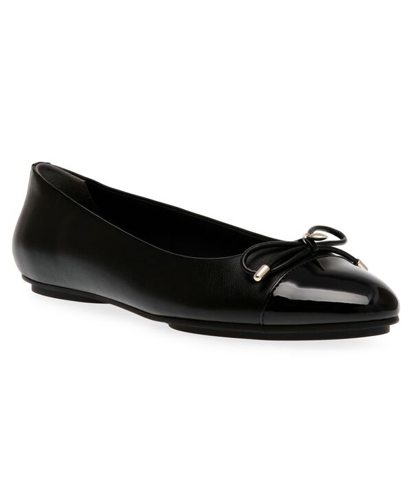 アンクライン レディース シューズ パンプス 旗がしら Anne Klein Women\u0027s Luci Cap Toe Ballet Flats Black 黒いこと