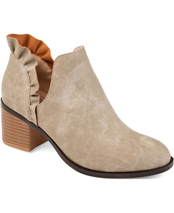 ジュルネ コレクション レディース シューズ ブーツ・レインブーツ フリル ブーツ Journee Collection Women's Lennie Ruffle Bootie Stone ストーン|ReVida 店