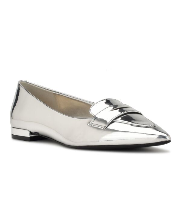 ナインウェスト レディース シューズ パンプス Nine West Women's Lallin Pointy Toe Slip-on Dress Flats Silver Mirror Metallic シルバー