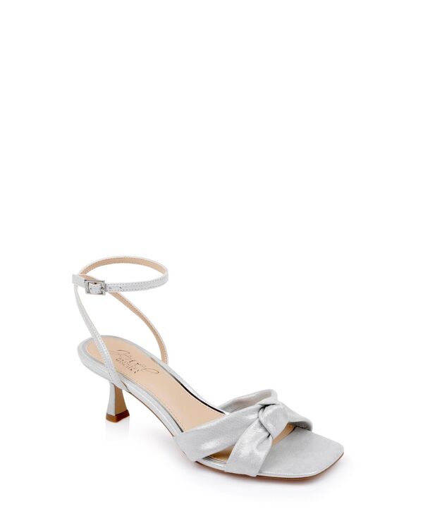 ジュウェルダグレイミシュカ レディース シューズ サンダル ヒール Jewel Badgley Mischka Women's Valarie Square Toe Kitten Heel Evening Sandals Silver Metallic シルバー