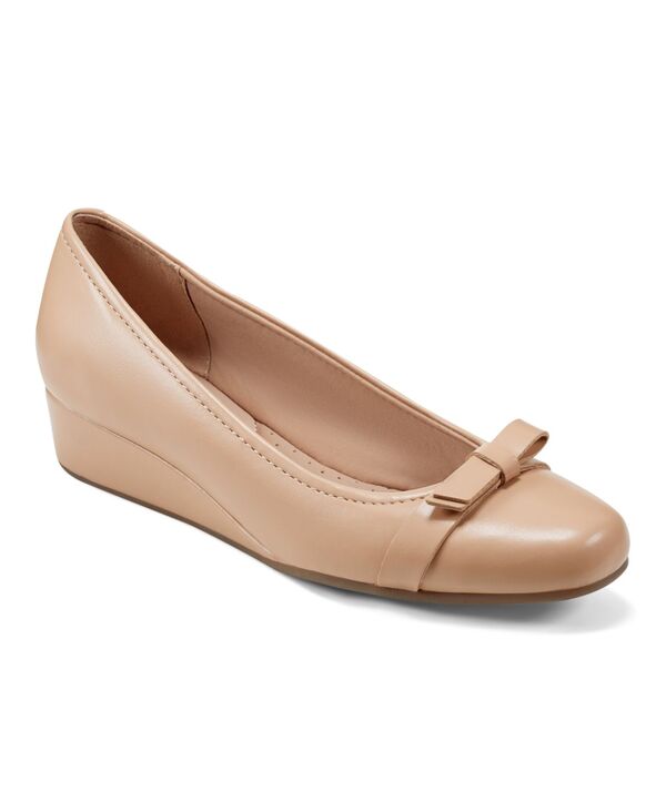 イージースピリット レディース シューズ パンプス Easy Spirit Women's Gerta Slip-On Square Toe Dress Wedges Medium Natural